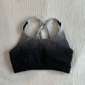 Lululemon Ombre Speckled Black and White Energy Bra
